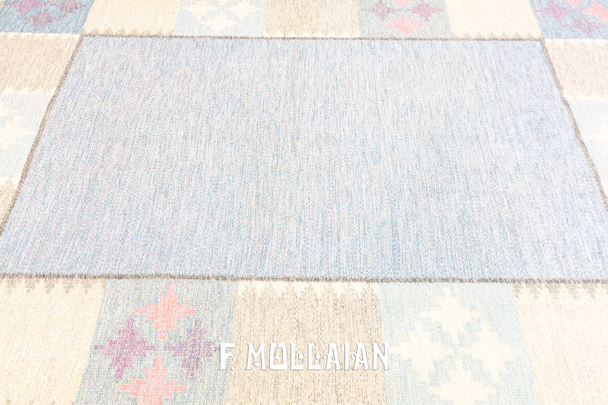 Scandinavian Rug Flat-weave Rug Pastel Color n°:469066